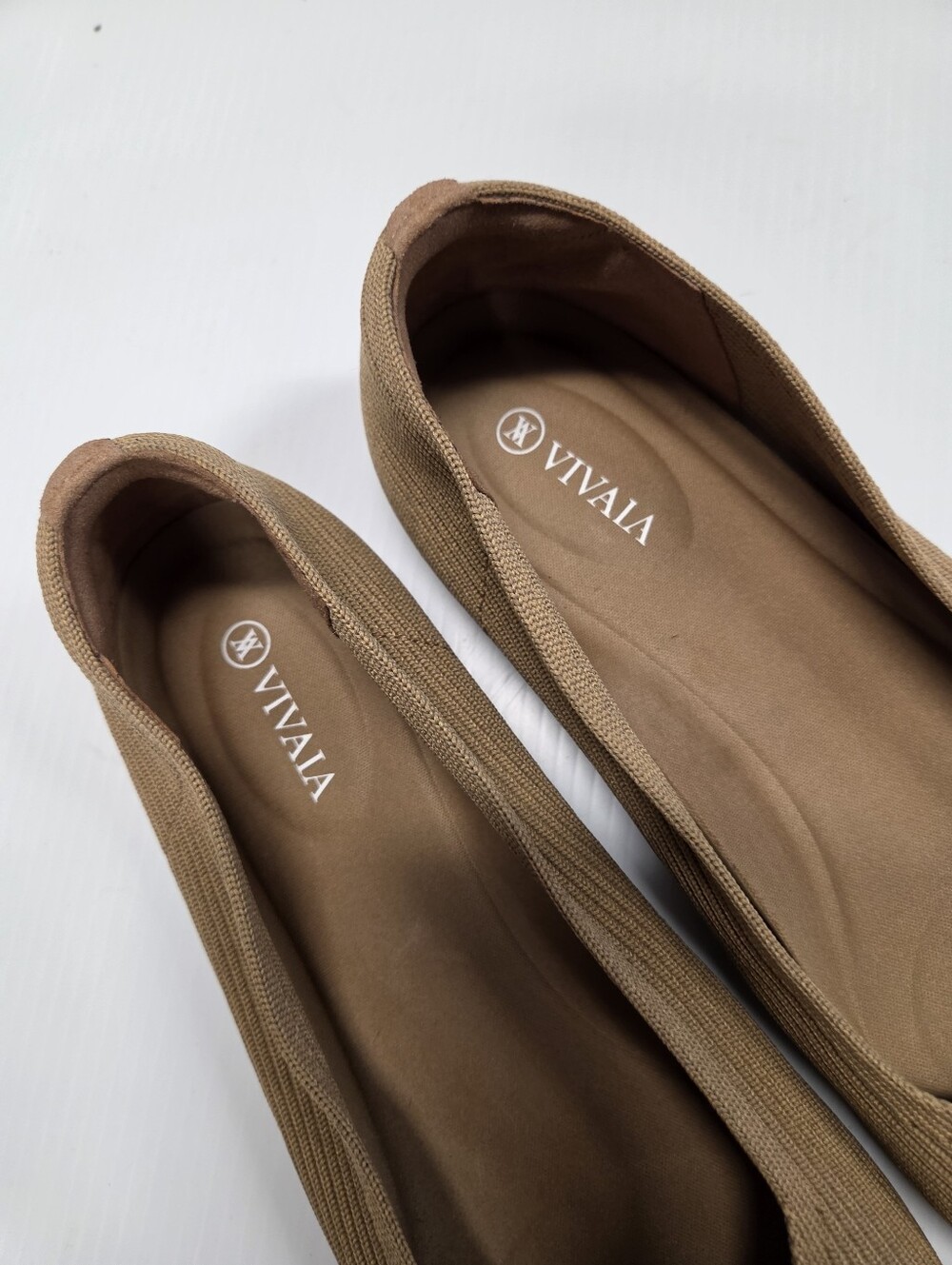 VIVAIA Margot Square Toe Knit Flats Nutmeg Beige Sustainable Comfort 42 10.5 - Picture 4 of 9